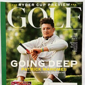 GOLF Magazine September/October 2021 Patrick Mahomes Going Deep Cover With Label